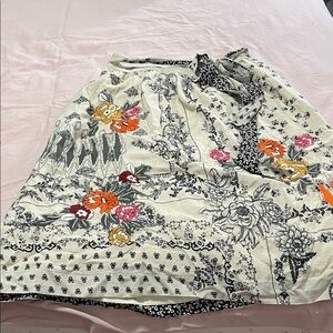Anthropologie A-Line Skirt with Floral Design